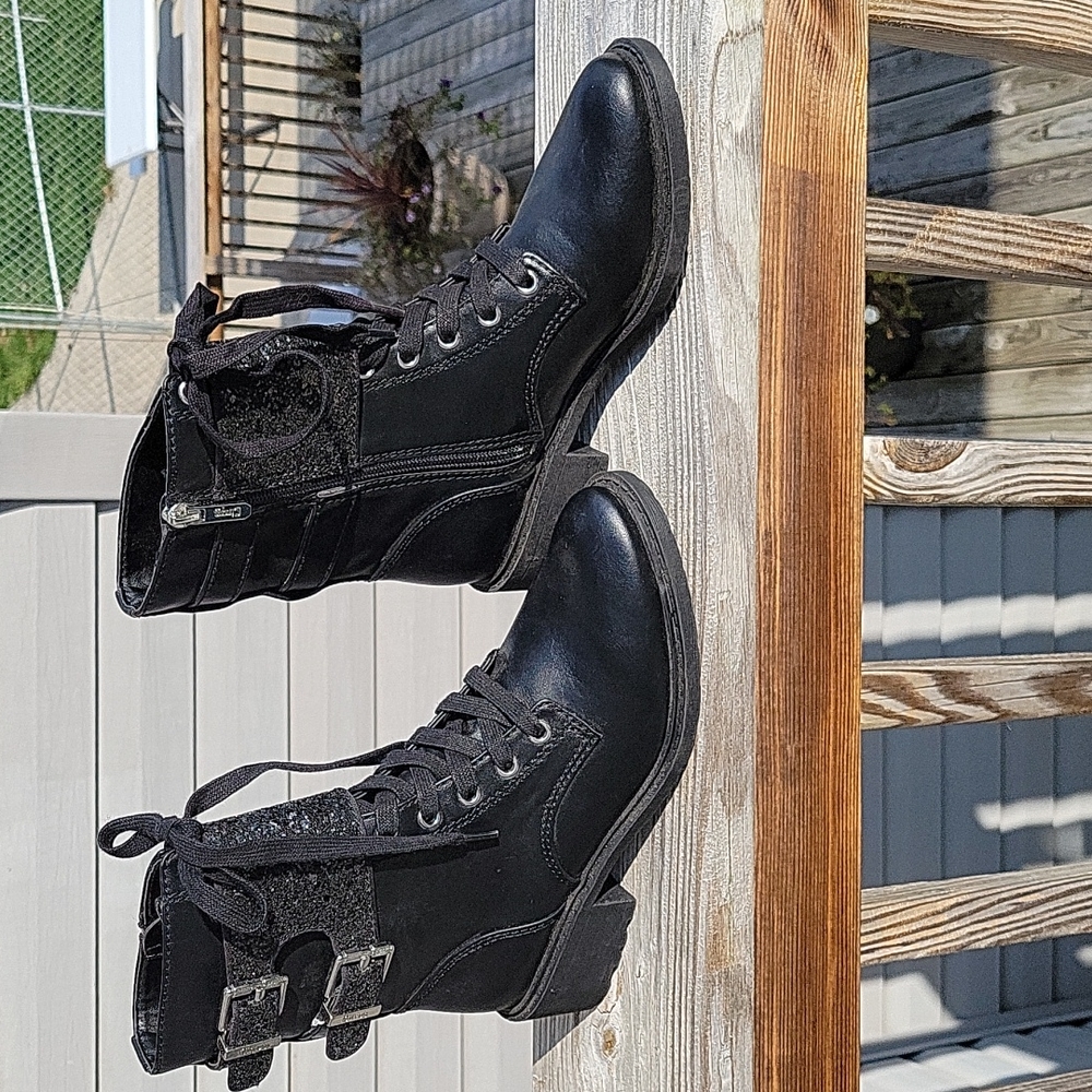 Sam Edelman Black "Dorothy" Combat Boots, size 6M